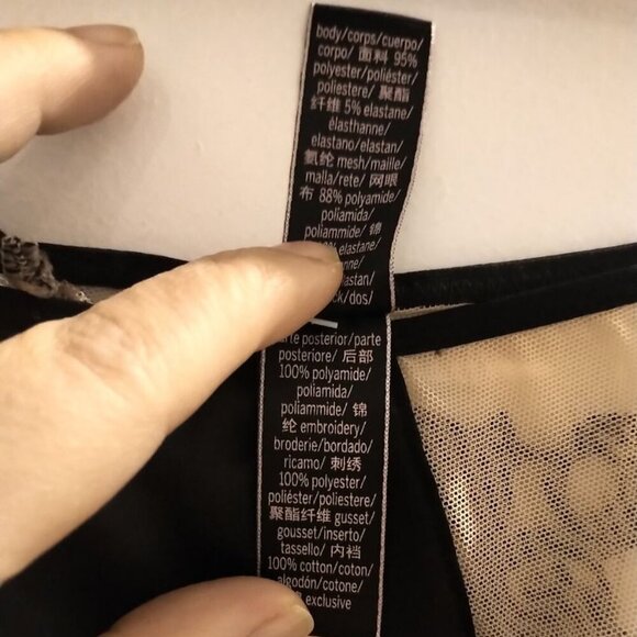 🥬NWT Victoria's Secret LUXE Dragon Applique Cheeky Mesh SEXY Lingerie Black Tan - Picture 9 of 16